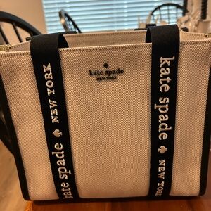 Kate Spade Black and Cream Logo Tote